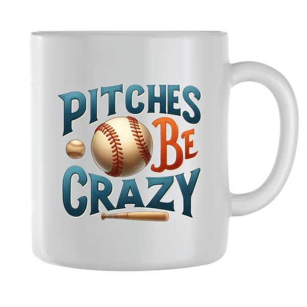 Pitches Coffee Mugs for Men Women Baseball Graphic Softball Cups Gift 235