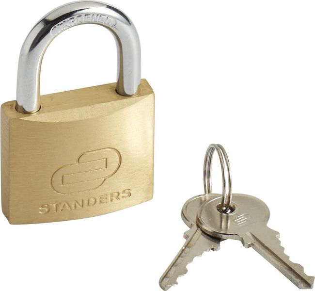 1 Inside/Outside My House Key Padlock Short Shackle 40mm, Brass