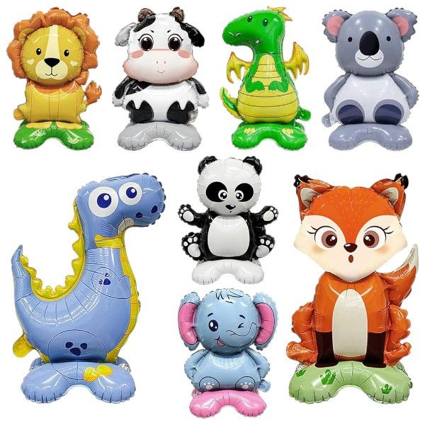 Whimsical Animal Friends Inflatable Balloon Set - 8-Character Assortment