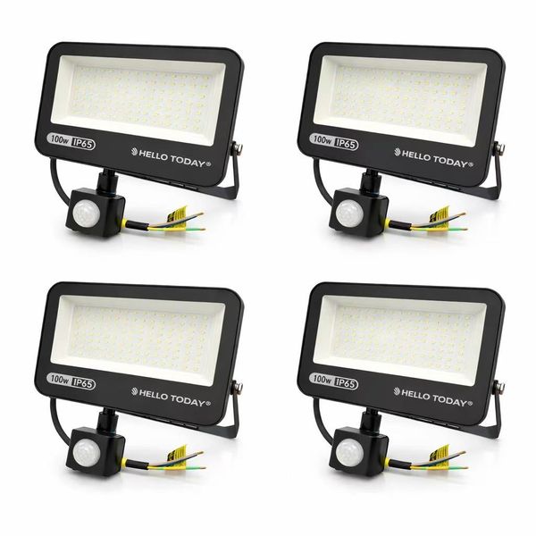 Hello Today 100W C3 IP65 Sensor LED Flood Light-4 Piece