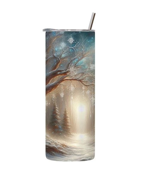 Ice Tree 20 Oz Tumbler Lid Straw Winter Wonder Graphic Design Present 100