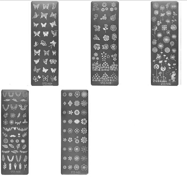 Nail Art Stamping Plates x 5
