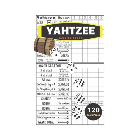 yahtzee scoring sheet v 12 yahtzee score pads for yahtzee game nice obvious text small print yahtzee score sheets 6 by 9 inch buy online in south africa takealot com