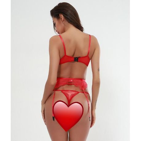 Edendiva's Sexy Erotic 2 Piece Lingerie Bra & Panty Set - Red, Shop Today.  Get it Tomorrow!