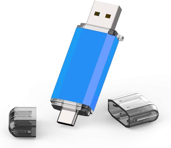 512GB Blue Dual-Port Flash Drive - USB 3.0 &amp; Type-C