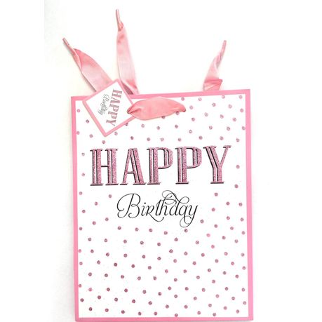 pink and gold gift bags
