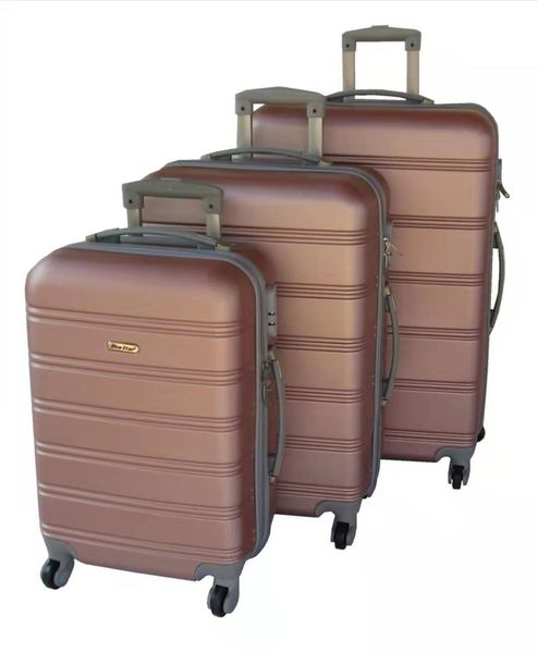 Pink 3-Piece Luggage Set-Lightweight Hard-Shell with Spinner Wheels