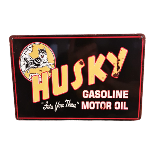 Tin Sign Husky Gasoline