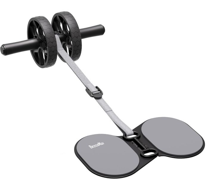 BezosMax Ab Roller Wheel with Knee Mat, Adjustable Resistance&amp;Auto-Rebound