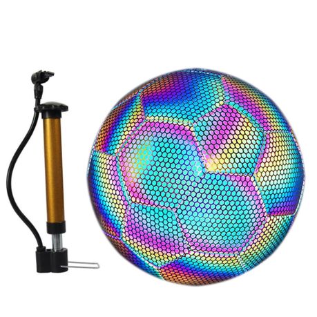Bright Ball - Reflective Glow Soccer Ball Size 5&Football air pump Image