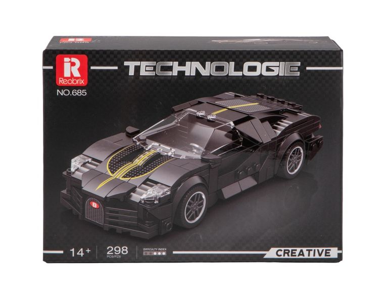Reobrix 1/24 La Voiture Noire Hypercar (298pcs) - 17cm Long