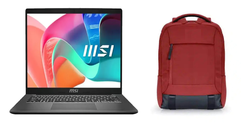 MSI Modern 14 13th Gen Core i3 8GB RAM/256GB SSD Professional Laptop &amp; Bag