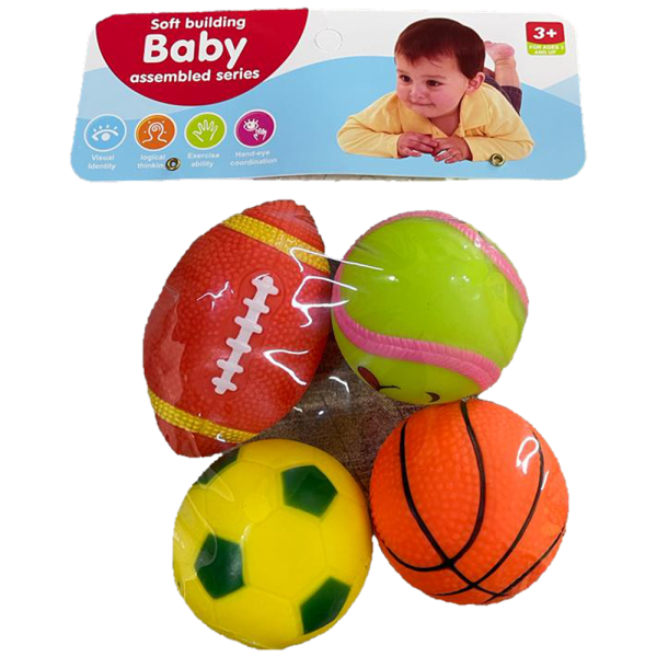 4 Colorful Soft and Squeezy Sensory Ball toy