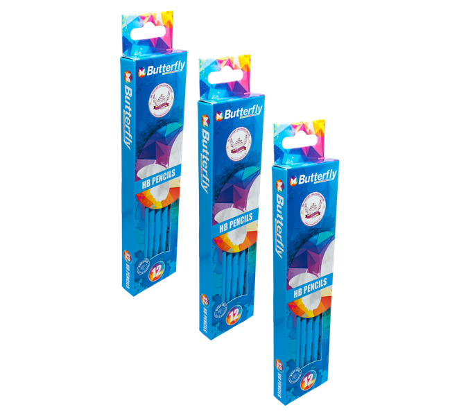 Butterfly HB Pencils (Box Of 12) Wood-Free X3