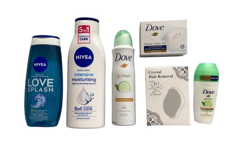 Body Products Nivea and Dove Hamper Set with Hair Remover