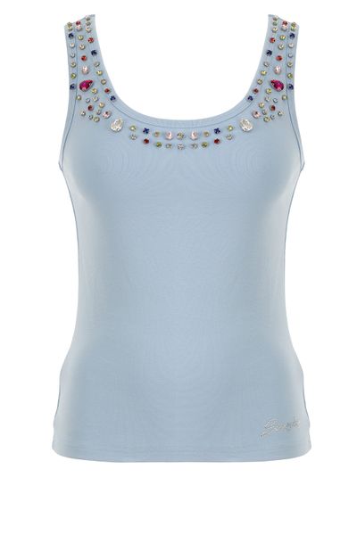 Sissy Boy Women's Gracious Multi-Coloured Bling Rib Knit Vest - Blue