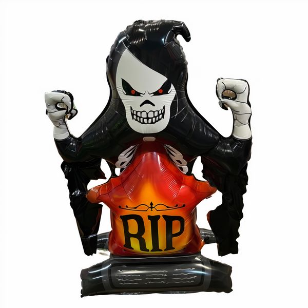 Large Halloween Foil Balloon - Tombstone Ghost (122cm x 76cm)