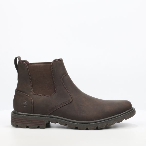 URBANART Men's Black Round Toe TPR Sole Boots