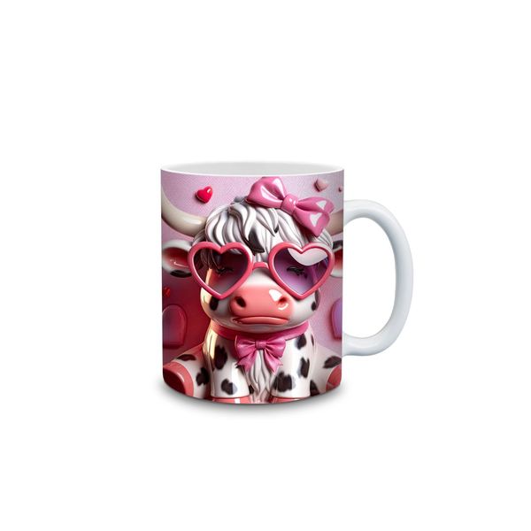 3D Highland Cow Love Mug