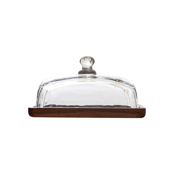 Glass Butter Dish with Lid for Countertop
