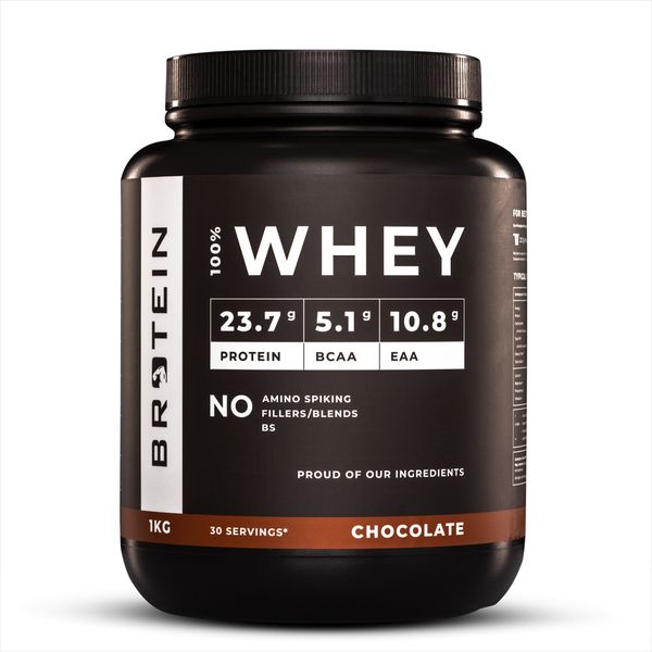 Whey Protein Powder - Chocolate, 23.7g Protein, DigeZyme | Brotein 1000g