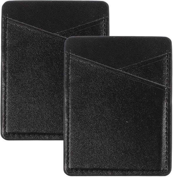 PU Synthetic Leather Phone Wallet Card Holder Adhesive Credit Card Case fo