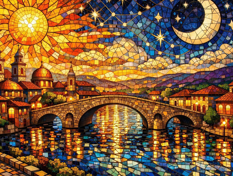 Modern Canvas Wall Art Home Decor - Glass Mosaic
