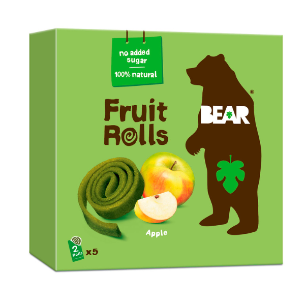 BEAR Fruit Rolls Apple Full Case 6 units of 5 x 2 rolls (6 x 100g)