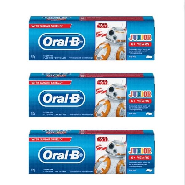 Pack of 3 Oral-B Star Wars Junior 6+ Years Toothpaste 75ml