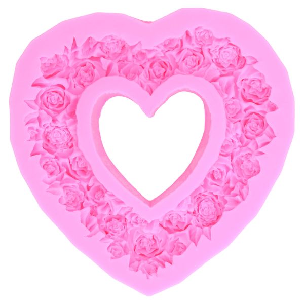 3D Rose Heart Cake Mold Wedding