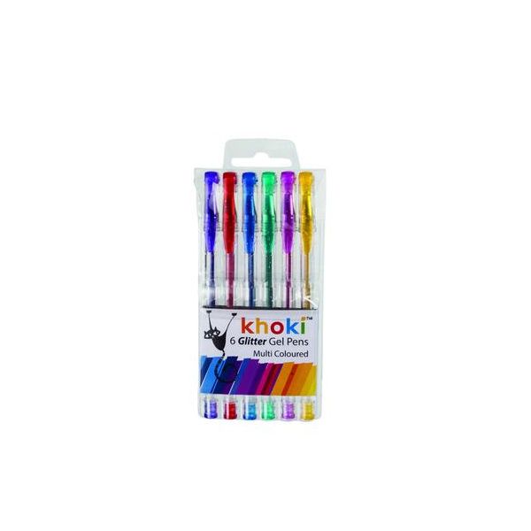 Pen novelty gel glitter 6 piece