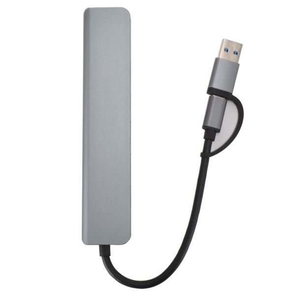 7-in-1 USB-C Hub, 5 USB + 2 Type-C, Aluminium, for Phones/PC