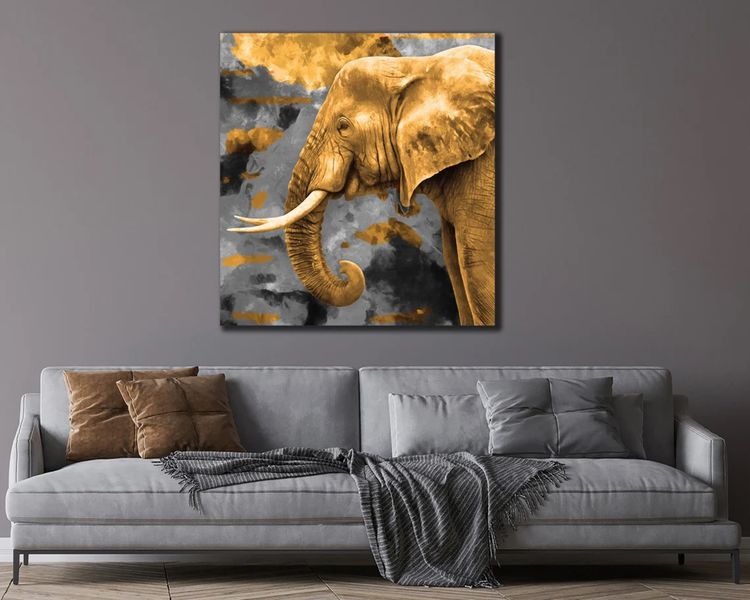 Gold Cotton Canvas cm Animals Wall Art