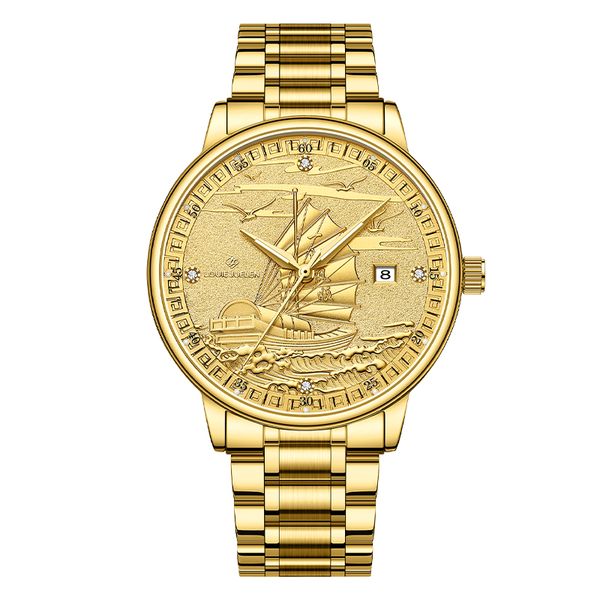 Men Gold-Gold Metal Formal, Leisure