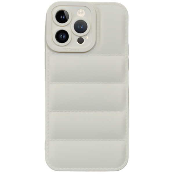 High Quality Puffer Phone Case For iPhone 14 Pro - White