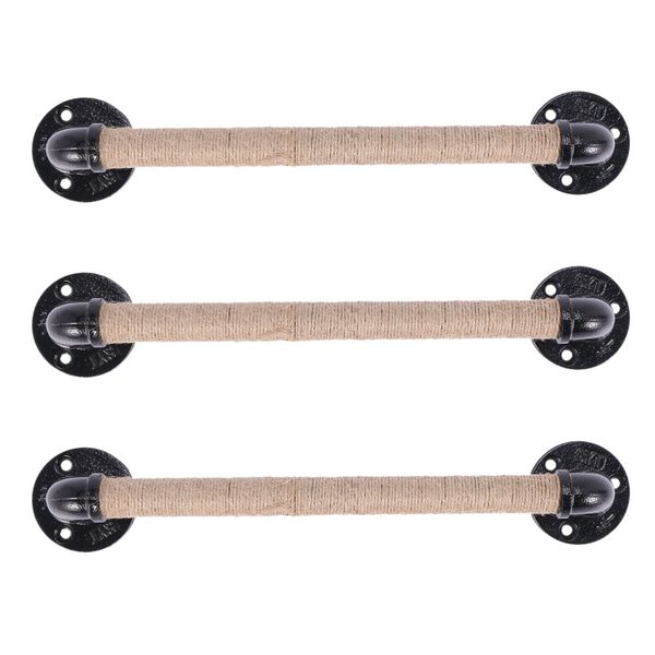 3X Industrial Style Pipe Furniture Handle Black Antique Handle