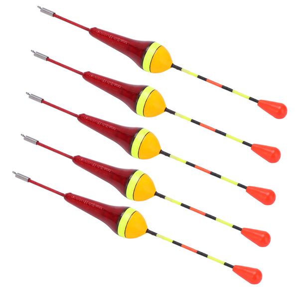 5 Bright Plastic Fishing Bobbers Spring Floats for Anglers