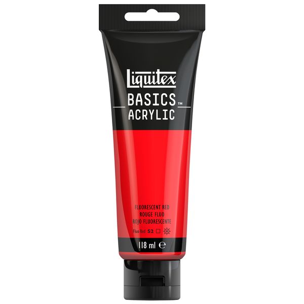Liquitex Basics Acrylic Colour 118ml Tube - Fluorescent Red