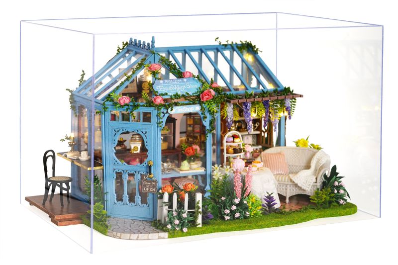 Cute Room Rose Garden Tea House DIY Miniature House Kit