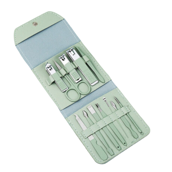 12-Piece Portable Beauty and Grooming Tool Set with Folding Bag