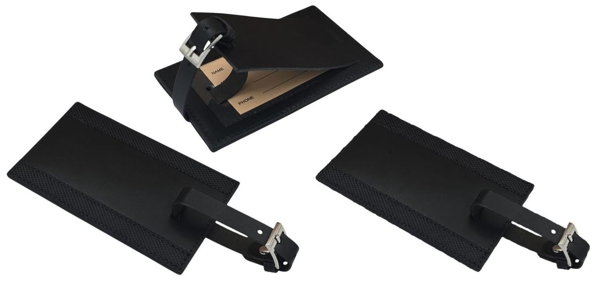 Leeman Majestic Leather Luggage Tag - 3 Pack Combo