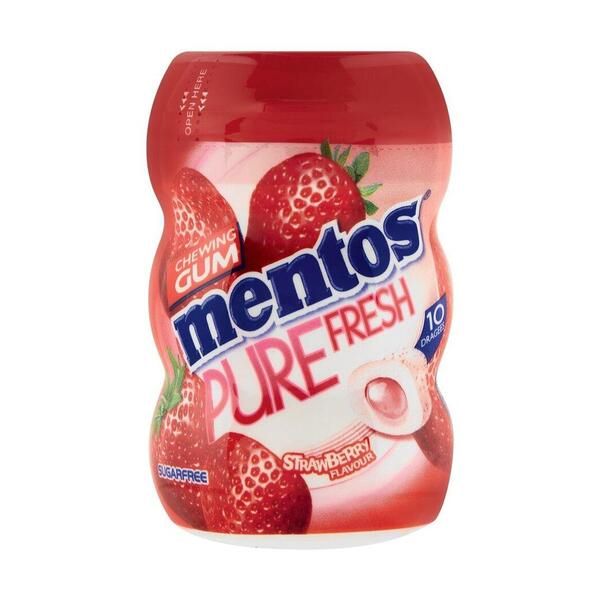 Mentos - Gum Nano Bottle Strawberry - 10pc x 5 Pack
