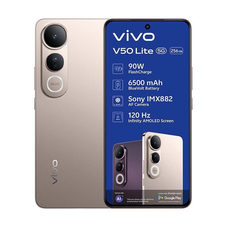 VIVO V50 Lite 5G 256GB Dual Sim - Titanium Gold