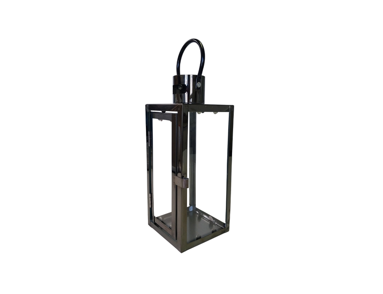 Decorative Glass Lantern for Candles - Black Finish