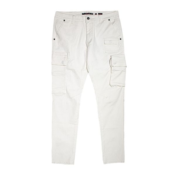 Cutty Leo Men White Waxed Cargo Jean