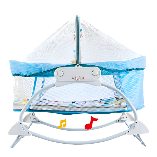 Portable Baby Swing Bassinet - Rocking Cradle with Canopy-Pink