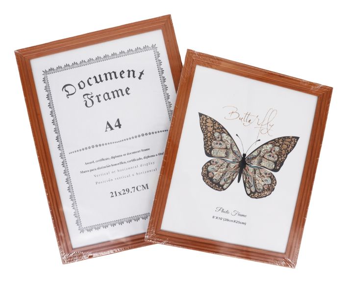 Set of 2 Wooden Border Photo Frames - 21cm x 29.7cm And 20cm x 25cm Frames