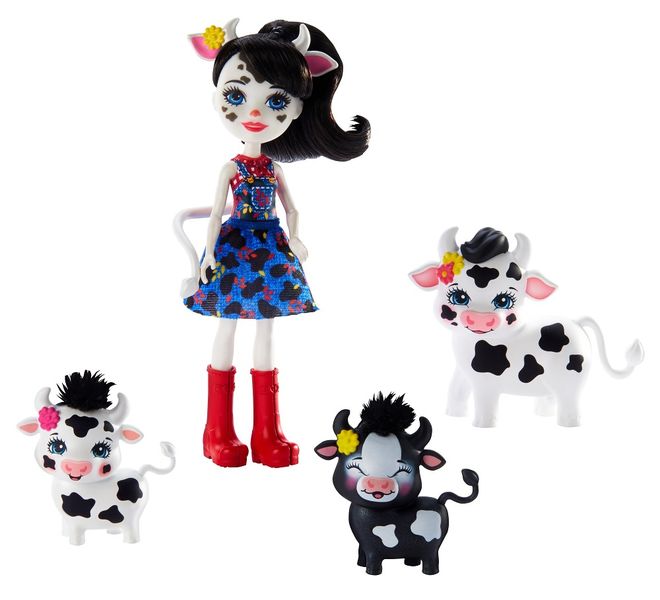 Enchantimals Cambrie Cow Doll With Ricotta &amp; Family