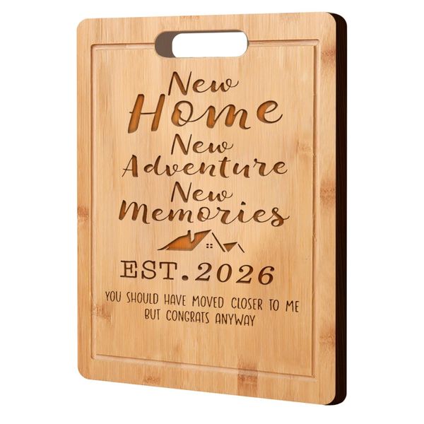 Laser Engraved Bamboo Cutting Board New Home Gifts Cutting Board Est 2026