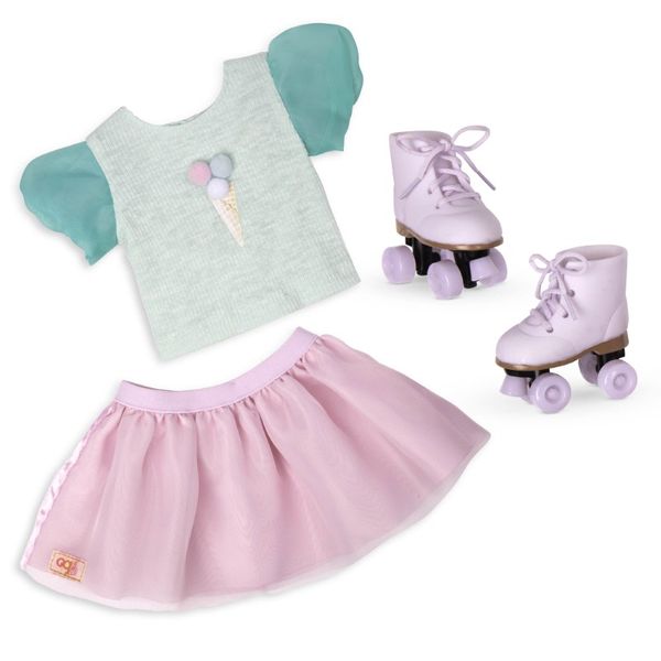Our Generation - Ice Cream Outfit - Roller Skates Accessories - 46cm Doll Clothes - Pretend Play - Toys For Kids Ages 3 &amp; Up - Scoopalicious